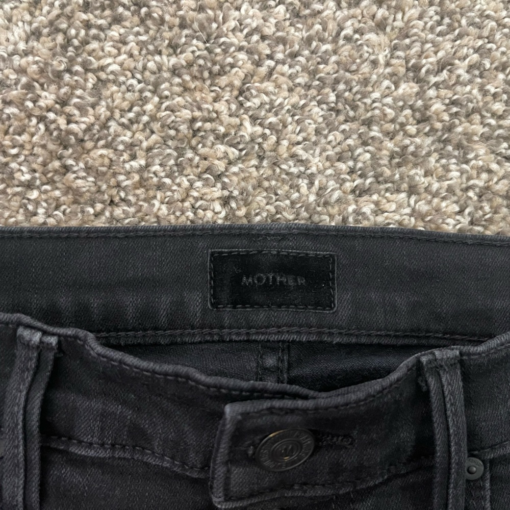 Women’s Mother The Pixie Dazzler Ankle Fray Jeans Not Guilty Black Size 27 - Picture 6 of 13